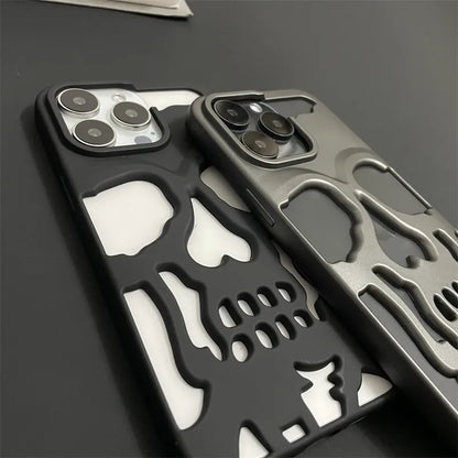 Hollow Skull Heat‑Dissipation Phone Case For iPhone