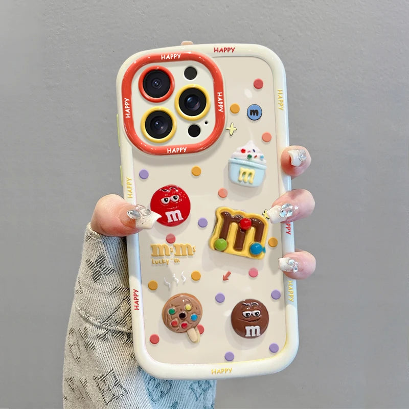 Cartoon 3d Bubble Full Set Anti Drop Strap Phone Case