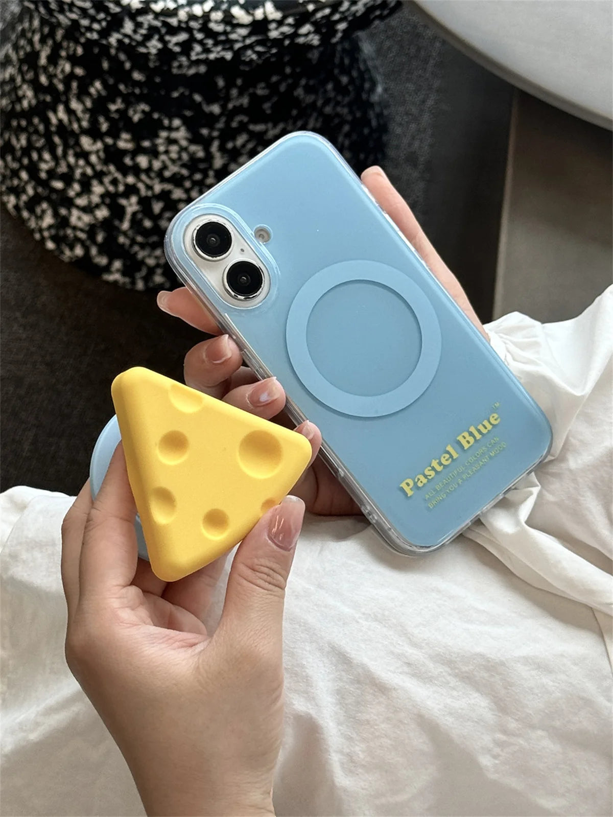 Fashion Cute Cheese Stand Magnetic Phone Case For iPhone