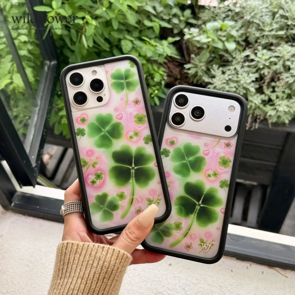 Wildflower Ins Lucky Four Leaves Clover Phone Case For iPhone