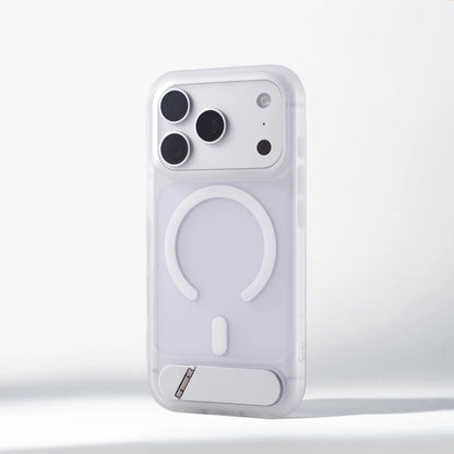 Matte Translucent MagSafe iPhone Case, Metal Holder Bumper