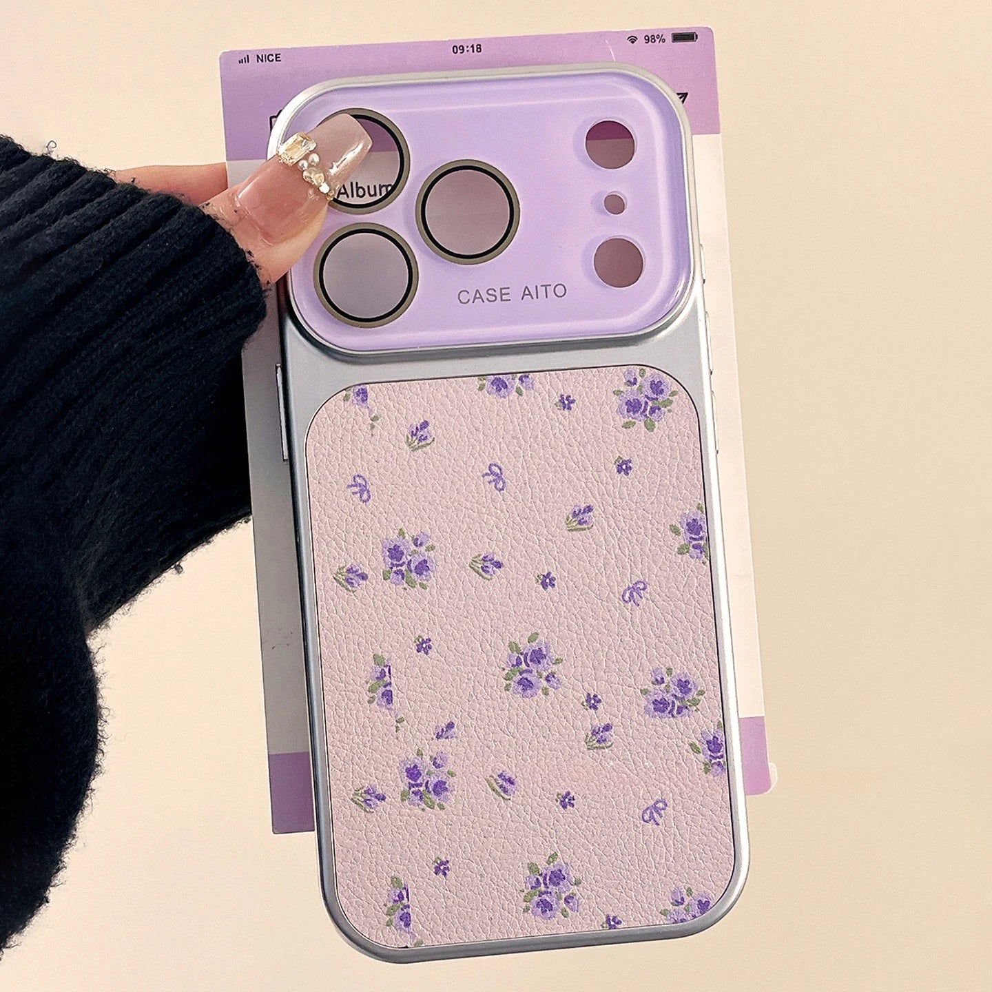 Luxury Ins Flower Large Window Phone Case For iPhone Camera Film Protector Shockproof Ultra Slim Cover