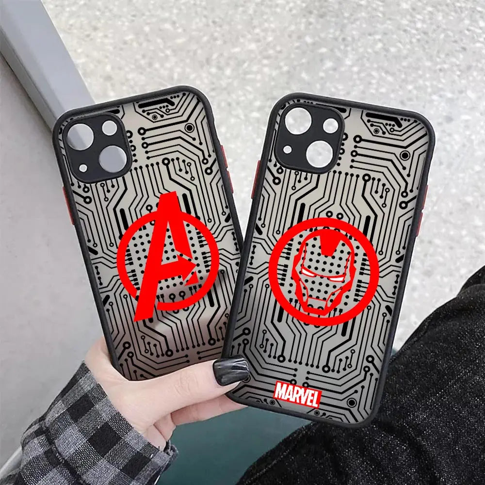 Marvel Avengers Logo Matte Translucent Case For iPhone