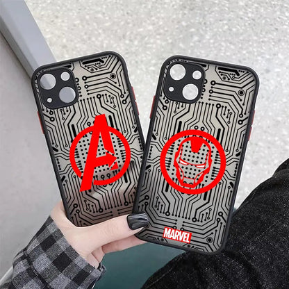 Marvel Avengers Logo Matte Translucent Case For iPhone