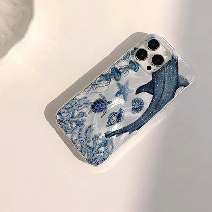 Ocean Shark Whale Design Phone Case For iPhone Shockproof Bumper Cover﻿