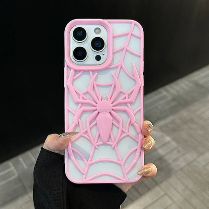 Pink Cool 3D Spider Hollow Dissipate Heat Phone Case