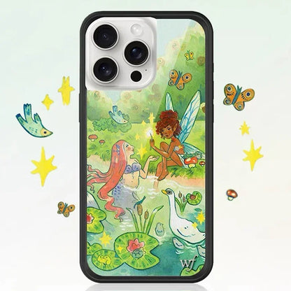 Fashion Wildflower Cartoon Swans Phone Case For iPhone