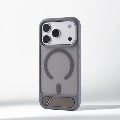 Matte Translucent MagSafe iPhone Case, Metal Holder Bumper