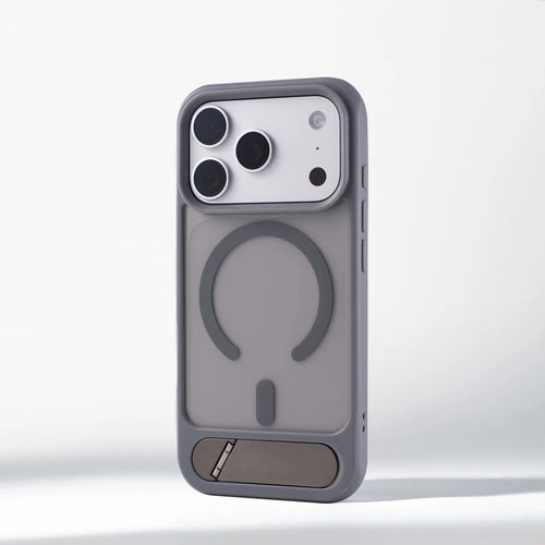 Matte Translucent MagSafe iPhone Case, Metal Holder Bumper