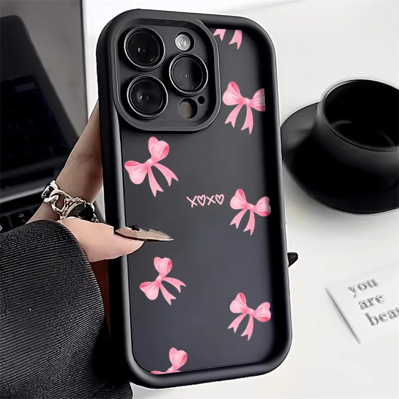 Cute Pink Bowknot Bow Phone Case For iPhone