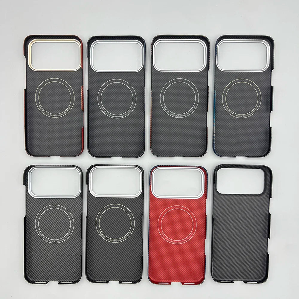 Carbon Fiber Kevlar Aramid Fiber Hard Shell Lightweight Business Black Protective Cover For iPhone