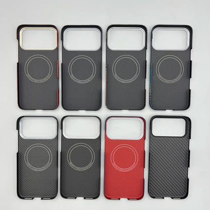 Carbon Fiber Kevlar Aramid Fiber Hard Shell Lightweight Business Black Protective Cover For iPhone