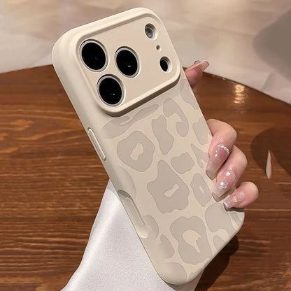 Leopard Liquid Silicone Camera Lens Protective Phone Case For iPhone