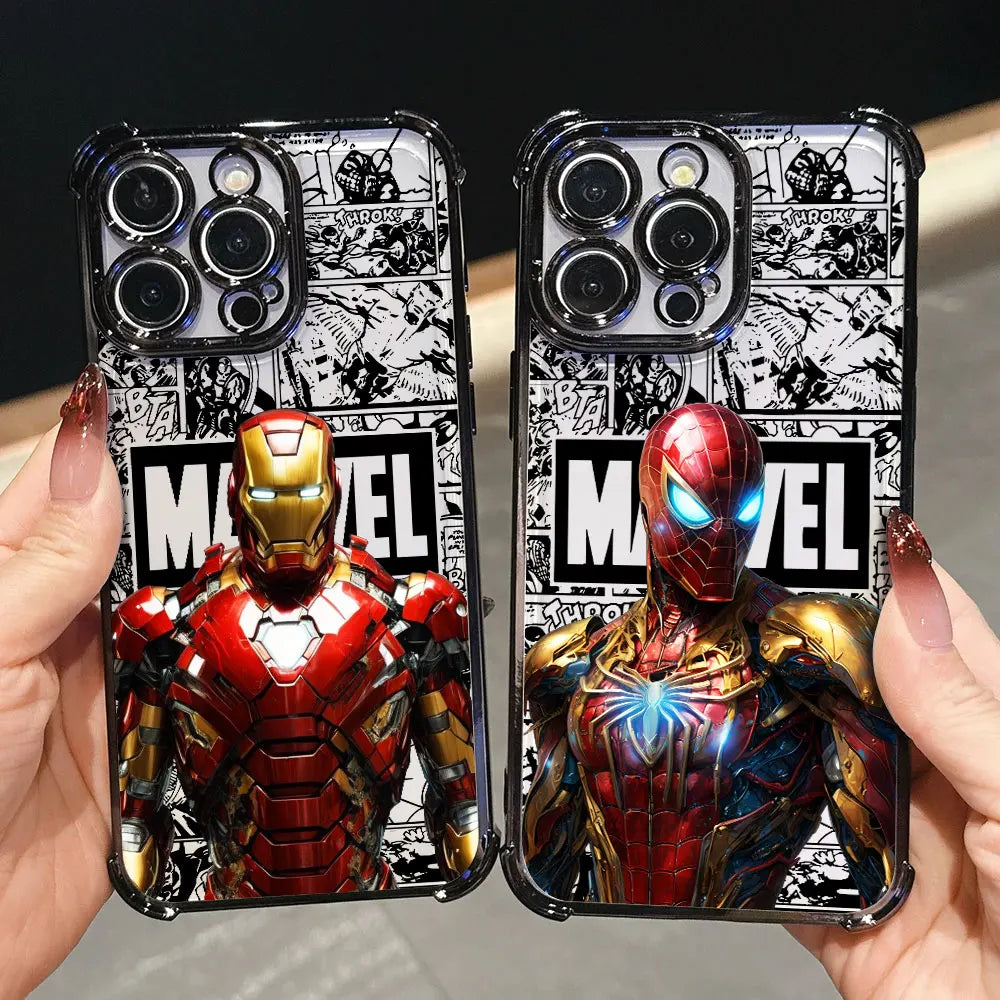 Luxury Marvel Spiderman Ironman Comic Case For iPhone