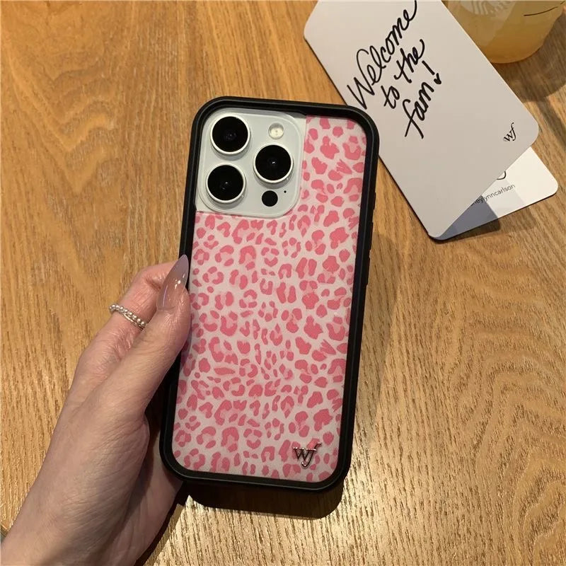 Luxury Leopard Print Wildflower Phone Case For iPhone
