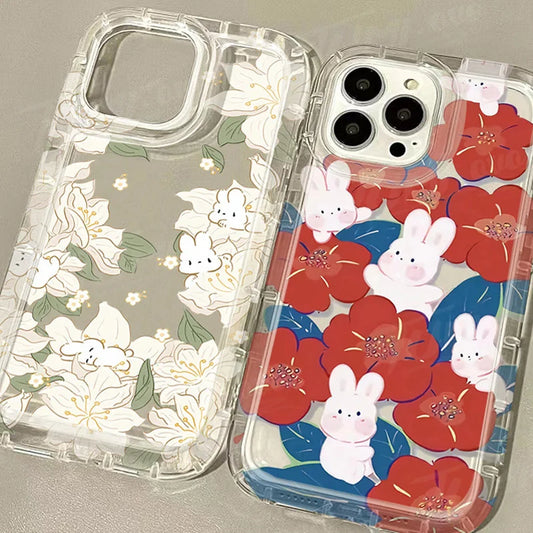 Cute Rabbit Colorful Flower Phone Case