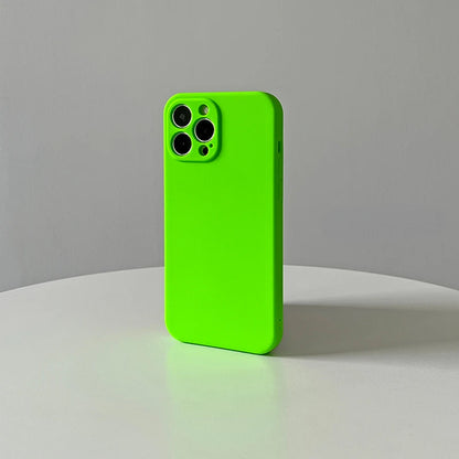 For iPhone Case Neon Liquid Silicone Fluorescence Cover