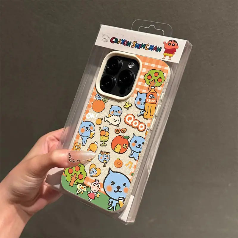 Kawaii Cartoon Imitation Leather Phone Case