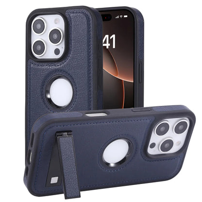 Luxury PU Leather Hidden Folding Stand Phone Case For iPhone