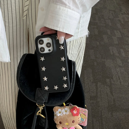 Cowboy Metal Star Leather Shockproof Case For iPhone