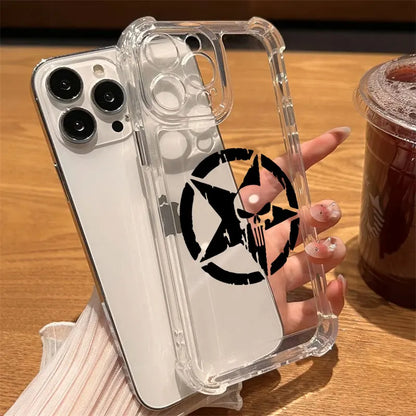 The Punisher Marvel Clear Case For iPhone Shockproof Phone Cover