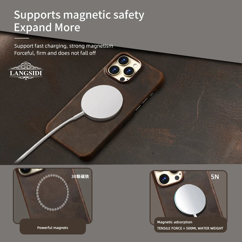 For Magsafe Case For iPhone Retro Luxury