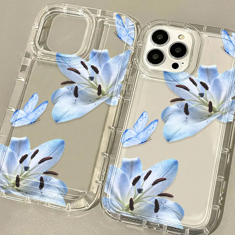 Lily Flower Phone Case For iPhone Transparent Soft Cover
