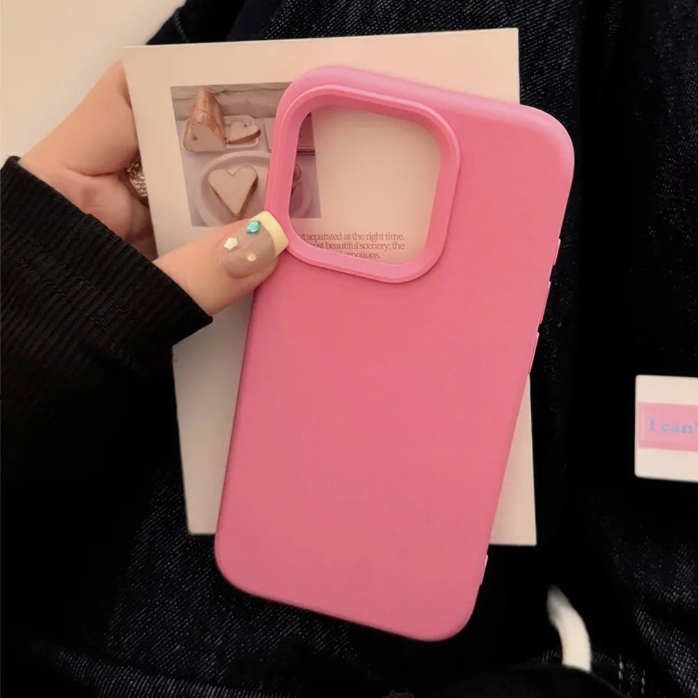 Dopamine Inspired Silicone Solid Color Simple Fashion Phone Case For iPhone Back Cover