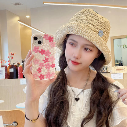Japan Ins Kawaii 3D Flower Sakura Soft Silicone Phone Case For iPhone
