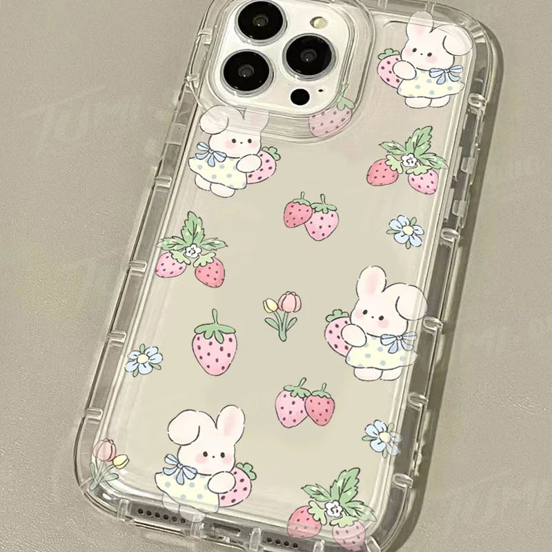 Cute Rabbit Colorful Flower Phone Case