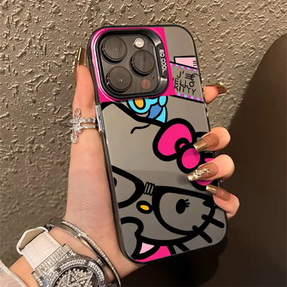 Sanrio Cartoon Hello Kitty Phone Case For iPhone Matte Laser Cover