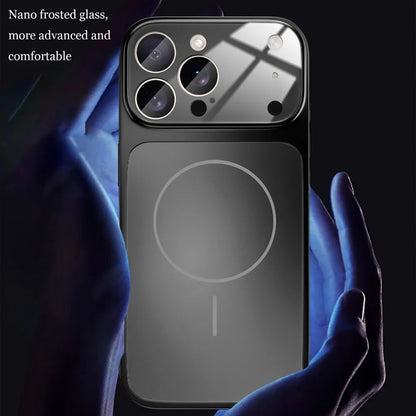 Original Glass Nano Matte Case For iPhone Magnetic For Magsafe Wireless Charging Armor Funda