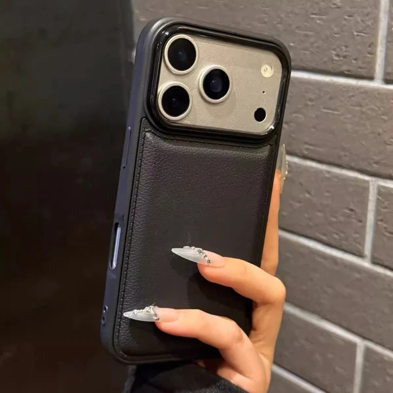 Luxury Drum Cortex Plain Phone Case For iPhone Shockproof Bumper Cases Cover