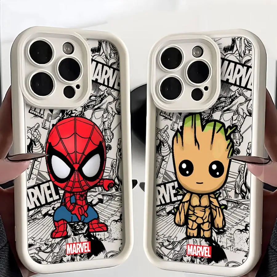 Soft Cover Phone Case For iPhone Marvels Groot Spiderman