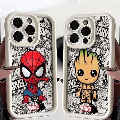 Soft Cover Phone Case For iPhone Marvels Groot Spiderman