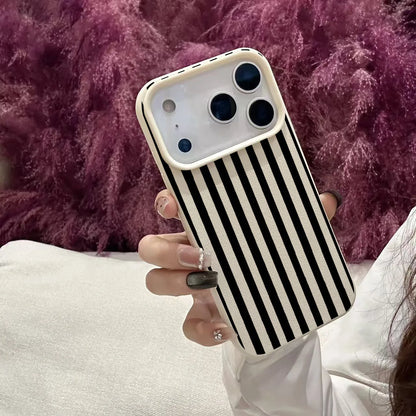 Colorful Striped Minimalist INS Couple Phone Case For iPhone