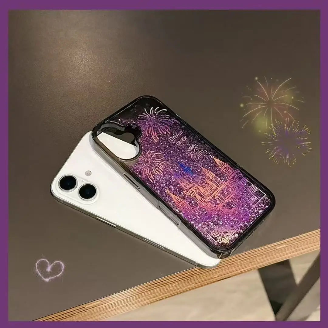 A Black Purple Castle Sand Shell Phone Case