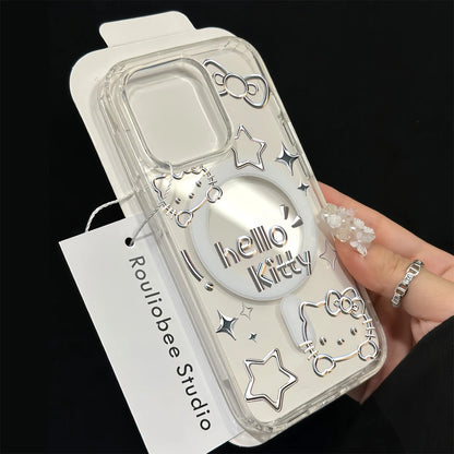 Fashion Hello Kitty For Magsafe Charge Phone Case For iPhone Magnetic Transparent Cover