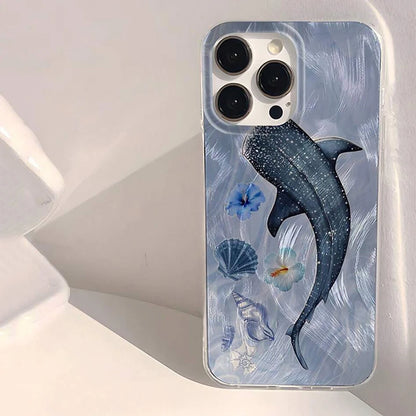 Ocean Shark Whale Design Phone Case For iPhone Shockproof Bumper Cover﻿