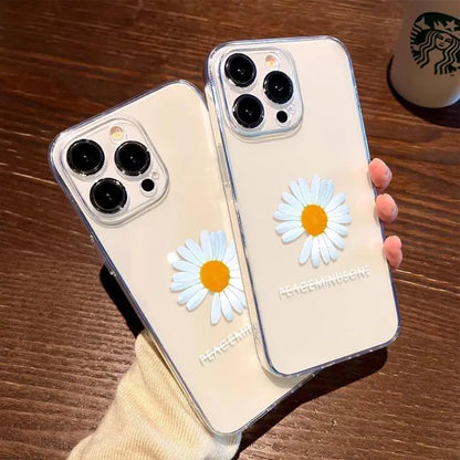 Little Daisy Flower Phone Case For iPhone Shockproof Transparent Cover