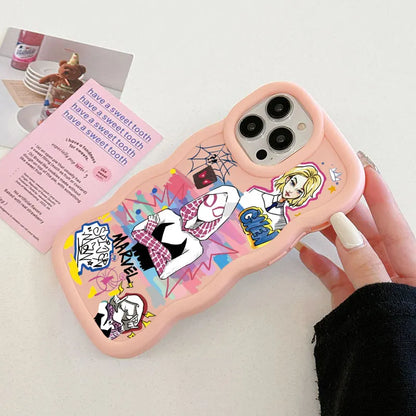 Spider Gwen Spiderman Miles Morales Candy Color Phone Case For iPhone