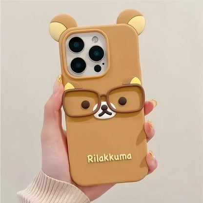 Rilakkuma Bear Kawaii Cat Silicone iPhone Case