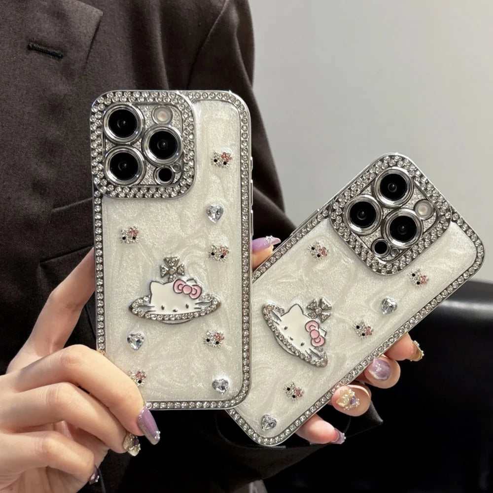 Bow Cartoon Glasses Hello Kitty Acrylic Sheet Cat Phone Case