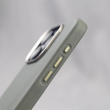 Luxury Alloy Lens Frame Particle PU Leather Magnetic Case For iPhone