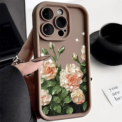 Crystal Rose Flower Phone Case For iPhone