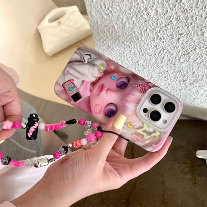 New Cute Cartoon Pink Little Girl Phone Case For iPhone