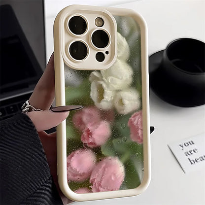 Matte Silicone Flower Phone Case For iPhone