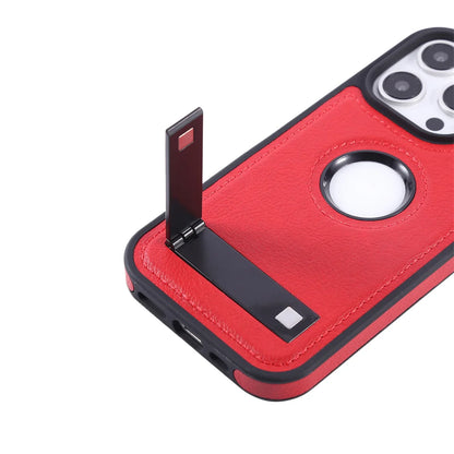 Luxury PU Leather Hidden Folding Stand Phone Case For iPhone