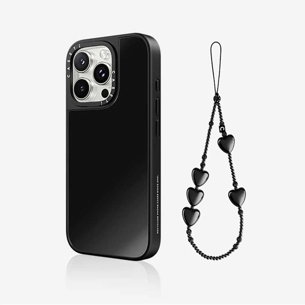 Makeup Mirror MagSafe Phone Case With Bracelet Wrist Charm For iPhone