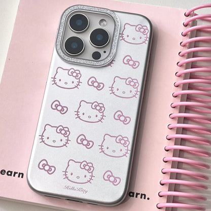 Cute Hello Kitty Electroplate Silver Phone Case